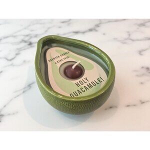New Green Ceramic Avacado Holy Guacamole Funny Gag Gift Candle Room Decor